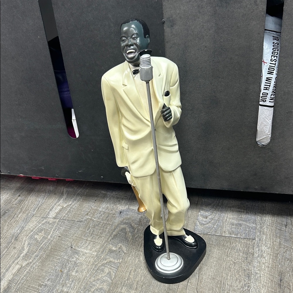 Elegant Singer Figurine with Microphone